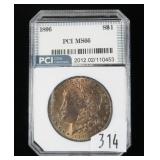 1896 Morgan dollar, PCI slab certififed MS-66
