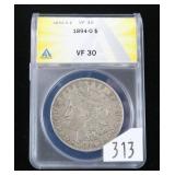 1894-O Morgan dollar, ANACS slab certified VF-30