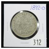 1892-O Morgan dollar