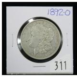 1892-O Morgan dollar