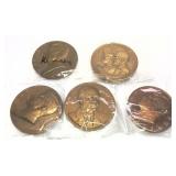 x5- Presidents and Notable People table medals,