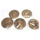 x5- Presidents and Notable People table medals,