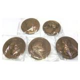 x5- Presidents and Notable People table medals,