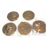 x5- Presidents and Notable People table medals,