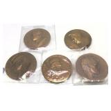 x5- Presidents and Notable People table medals,