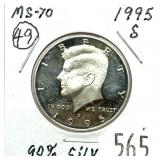 1995-S half dollar, silver