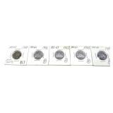 Lot of Canadian nickels, 5 pcs.