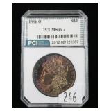 1884-O Morgan dollar, PCI slab certified MS-65+