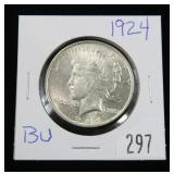 1924 Peace dollar, BU