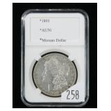 1893  Morgan dollar, AU-50