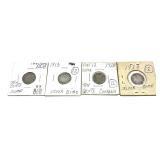 x4- Canadian silver dimes, -x4 dimes, Sold by the