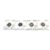 x4- Canadian silver dimes, -x4 dimes, Sold by the