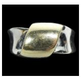 Sterling silver with gold wash accent modernist
