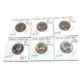 Lot of Unc. quarters 1970-1974, 6 pcs.
