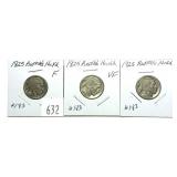 Lot of 1925 Buffalo nickels, 3 pcs.