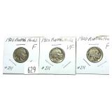 Lot of 1920 Buffalo nickels, 3 pcs.