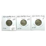 Lot of 1923 Buffalo nickels, 3 pcs.