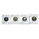 Lot, Proof quarters 1986-S-1989-S, 4 pcs.
