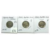 Lot of 1927-D/1928-S Buffalo nickels, 3 pcs.