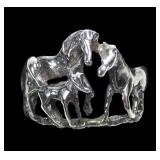 Sterling silver figural horses ring, size 9