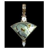Sterling silver bezel set abalone, mother of