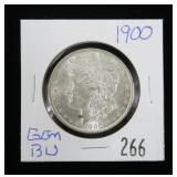 1900 Morgan dollar, gem BU