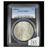1899-O  Morgan dollar, PCGS slab certified MS-64+