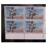 U.S. RW 47, P# block of 4, MNH, CV $55