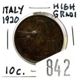 1920 Italian 10 cents