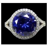 Sterling silver round brilliant cut tanzanite