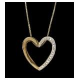 Sterling silver gold wash heart shaped bi-level