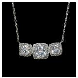 Sterling silver cushion cut cultured white