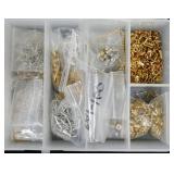 Lot, jewelry findings, mostly gold tone bails,