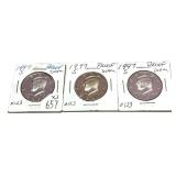x3- Proof half dollars, mixed dates, -x3 half