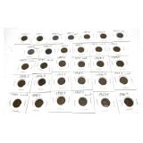 Lot of "S" Mint wheat cents, 31 pcs.