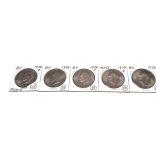 x5- Eisenhower dollars, mixed dates, -x5 dollars,