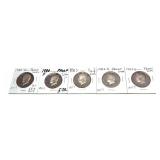 x5- Proof half dollars, mixed dates, -x5 half