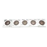 x5- Proof half dollars, mixed dates, -x5 half