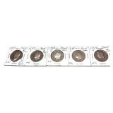 x5- Proof half dollars, mixed dates, -x5 half