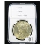 1934 Peace dollar, BU