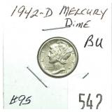 1942-D Mercury dime