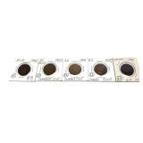Lot of Canadian large cents, 5 pcs.