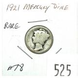 1921 Mercury dime