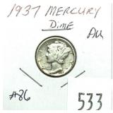 1937 Mercury dime