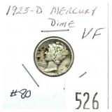 1925-D Mercury dime