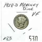 1928-D Mercury dime