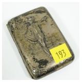 Silver repousse cigarette case, hallmarked and
