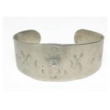 Nickel silver cuff barcelet with Native American