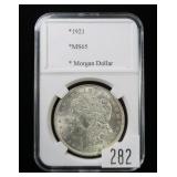 1921 Morgan dollar, gem BU