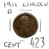 1911-D Lincoln cent